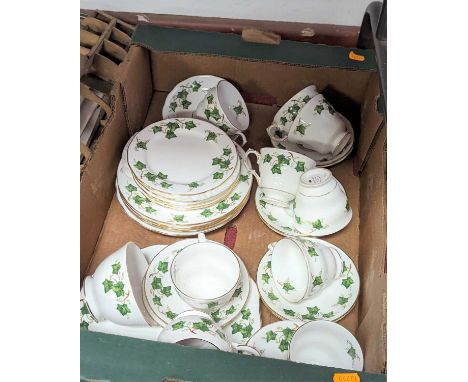 A collection of Colclough Ivy pattern tablewares, to include teacups, saucers and a sandwich plate 