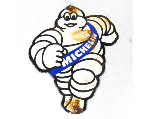An enamel on metal Michelin advertising sign, h.22cm 