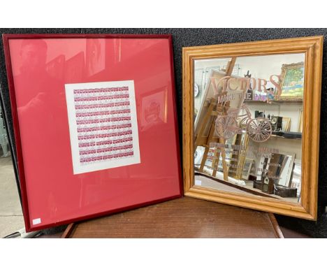 An Andy Warhol print and a Victors Make the Pace mirror 