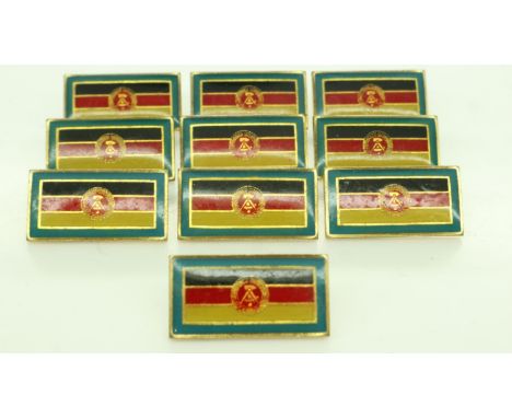 Ten East German DDR Stasi Recognition badges, part of a small hoard found in Berlin. These were worn by Stasi members on civi