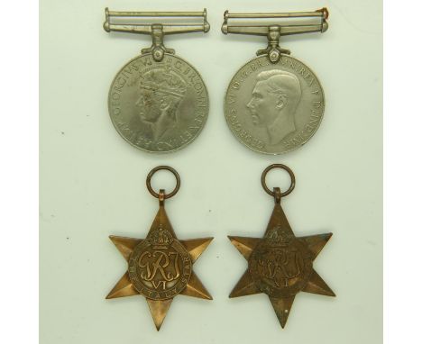 British WWII medal group, comprising BWM, Defence medal and two Italy stars. UK P&amp;P Group 1 (£16+VAT for the first lot an