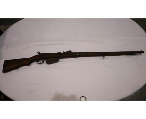 An Austrian Mannlicher M1886 obsolete calibre 11mm bolt-action rifle, bearing Chilean registration marks, lacking magazine. U