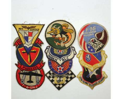 Ten Vietnam War period air force patches. UK P&amp;P Group 0 (£6+VAT for the first lot and £1+VAT for subsequent lots) 