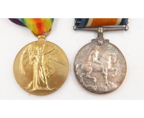 British WWI medal pair to 47167 Pte J Leary, Manchester Regiment. UK P&amp;P Group 0 (£6+VAT for the first lot and £1+VAT for