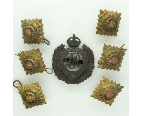 British WWI Royal Engineers officers cap badge and Captains pips. UK P&amp;P Group 0 (£6+VAT for the first lot and £1+VAT for