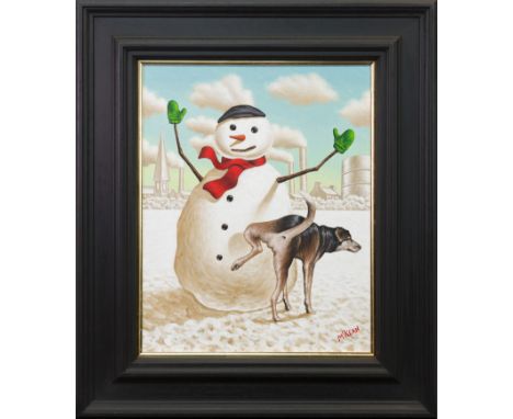 GRAHAM H D MCKEAN,FROSTY THE SNOWMANoil on canvas, signed, further signed and titled verso50cm x 40cmFramed