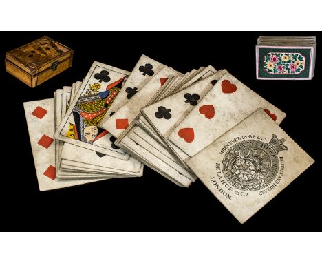Victorian Playing Cards (Delarve &amp; Co., London).  Victorian Playing Cards housed in a period wooden playing card box.