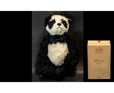 Steiff Panda Bear No. 00432, black and white 40 cm, limited edition 432/2000.  With original box and certificate.