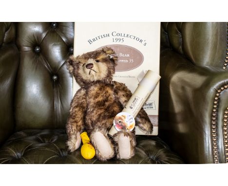 Steiff British Collector's 1995 Brown Tipped Teddy Bear, with growler, Limited Edition, Serial No. 654404.  In original box w