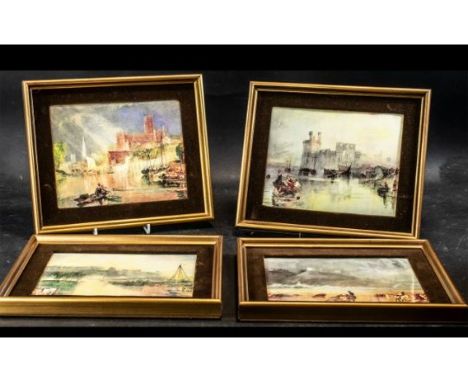 Four Framed Pictures of Views of England &amp; Wales, by Joseph Mallord William Turner 1775-1851 depicting Worcester Cathedra