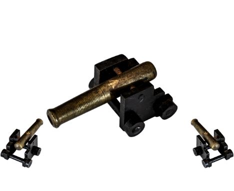 Military Interest Miniature Scratch Built Table Top Cannon of small proportion, ideal paperweight. Bearing the military arrow
