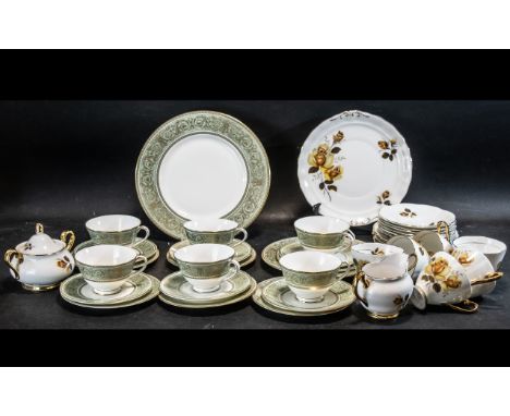 Royal Doulton 'English Renaissance' Porcelain, comprising six cup, six saucers, six side plates, and two bread and butter pla