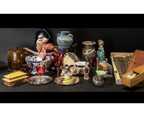 A Good Mixed Lot Of Collectables Etc Comprising, Silver Plate Dishes, Oriental Palace Museum Porcelain Music Ornament, Golden