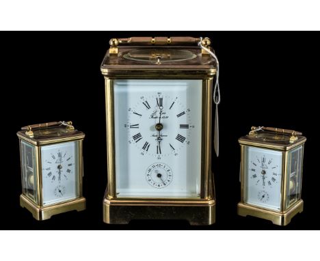 A French L'Epee Carriage Clock with repeating mechanism, not working, spares or repairs. Case height 5 1/4 inches. 