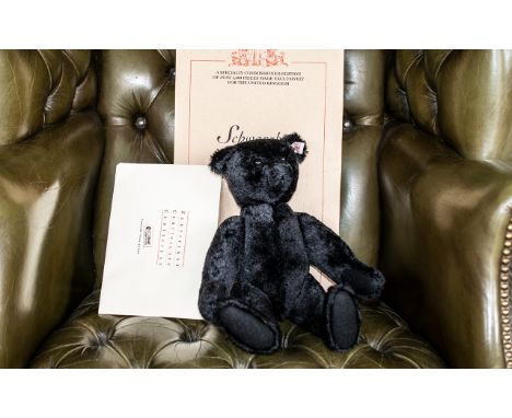 Steiff Teddy Bear 'Schwatzbar', Limited UK Edition of 1,500, Serial No. 660627, Black bear, 35 cm, boxed with certificate. 