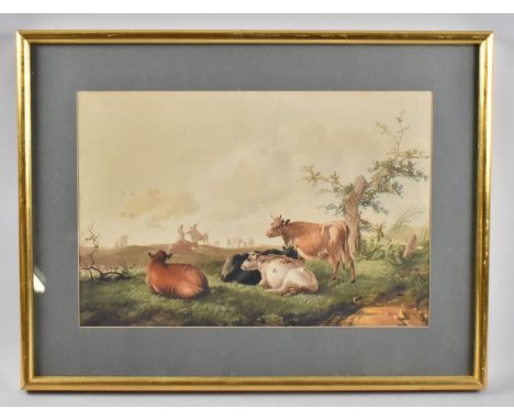 A Gilt Framed Print After T.Sidney Cooper, Cattle, 40.5x27cms 