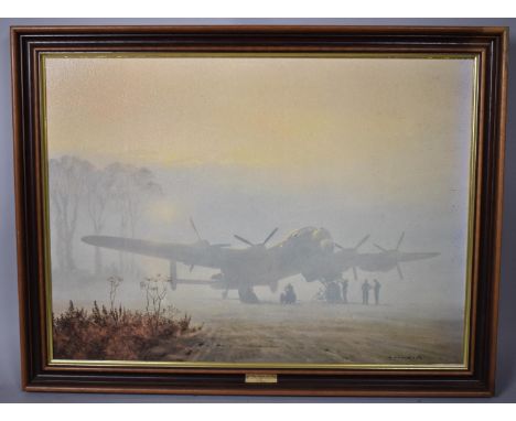 A Framed Textured Print on Board 'Off Duty Lancaster at Rest by G Coulsen', 74x54.5cms 