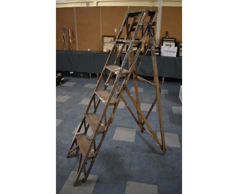 A Vintage Wooden Six Step Stepladder 