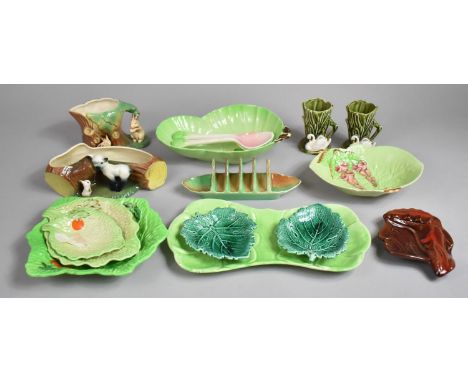 A Collection of Various Cabbage and Leafware Items to include Pair of Wedgwood Leaf Dishes, Carltonware Salad Bowl and Server