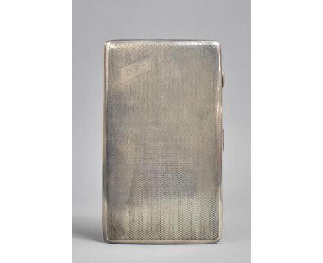 A Elegant Silver Cigarette Case, Birmingham Hallmark, Inner Dedication '..Appreciative Memories..' 14.5x8cms, Monogrammed, 20