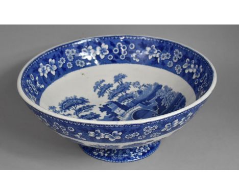 A Large Blue and White Transfer Printed Centre Bowl, Copeland Spode Tower Pattern, 41cms Diameter 