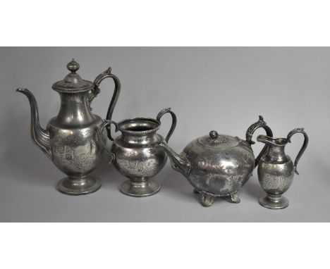 A James Dixon and Sons Four Piece Tea Service to comprise Tea Pot, Coffee Pot, Two Handled Sugar and a Milk Jug 