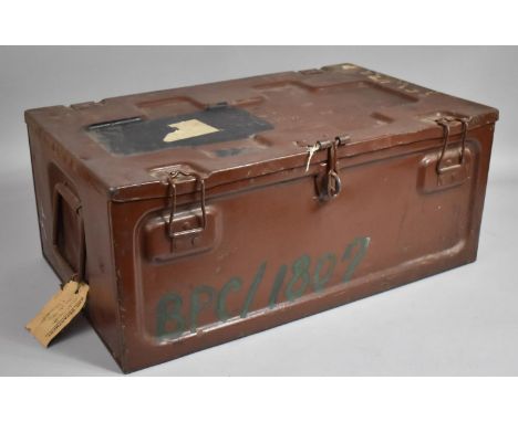 A Metal Military Ammunition Box, Numbered C224 S and L 1942, having Paper Label and War Department Tag, 52cms Wide 
