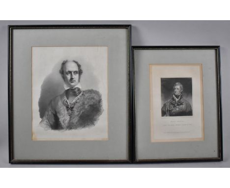 Two 19th Century Portrait Engravings, One After G Hayter, 1815, Drawn on Stone by R J Lane 1832, together with a Smaller Exam