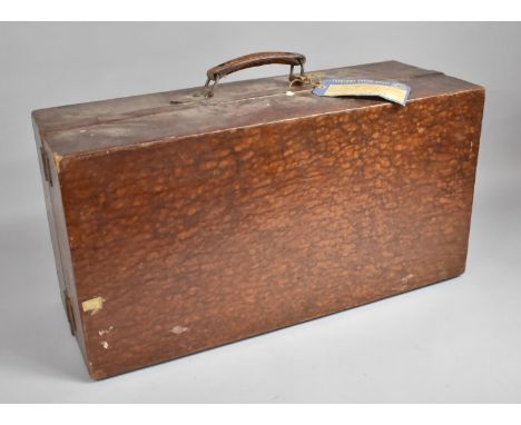 A Vintage Travelling Case with Fitted Eight Section Compartment having Labels for TWR Tregenna Castle, St Ives, Cornwall, Cas