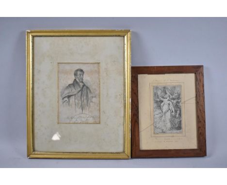 A Framed Engraving Titled in Pencil, Judith, together with a Gilt Framed Portrait of The Rev Cassan, Dated 1829 