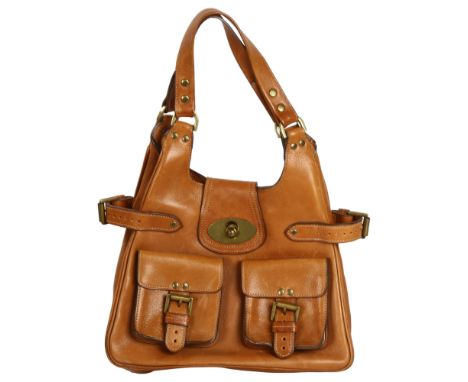 Mulberry Annie Vintage brown leather handbag, length 31cmA few very minor light usage rubs and scuffs, brass buckles and clas