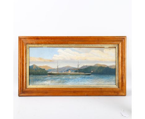 ** Description change**&nbsp; &nbsp;A 19th century watercolour, portrait of a steam and sail ship, unsigned, original maple f