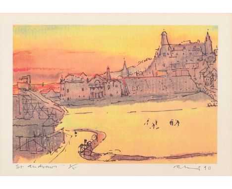 Harold Riley (British 1934-2023) "St. Andrews" Signed, titled and dated '90 in pencil in the margin, numbered 1/5, colour pri