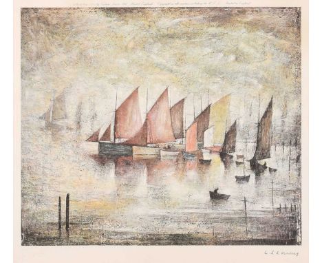L.S. Lowry R.A. (British 1887-1976) "Sailing Boats" Signed in pencil in the margin, with Fine Art Trade Guild blindstamp, pub