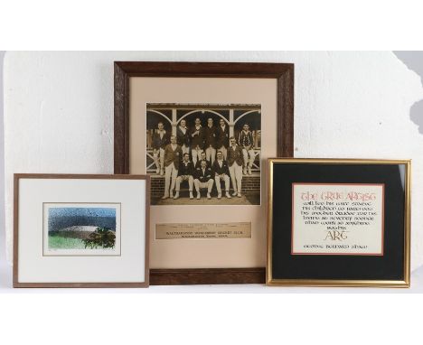 Pictures and prints to include black and white photograph of Walthamstow Wanderers cricket club whitsuntide tour 1923, John W