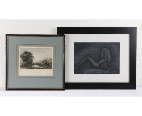 Collection of pictures, to include a print after Richard Dadd, prints, watercolour by Jo Barnard, two Swiss watercolours, oil