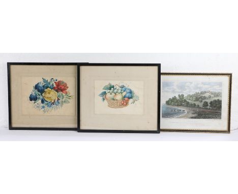 Collection of pictures, to include a watercolour of a boy and his donkey by a cottage, a pencil signed print by Neil Cawthorn