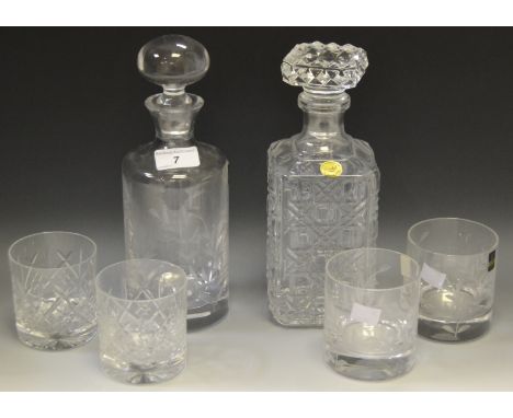 A Gleneagles crystal decanter and two tumblers, another 
