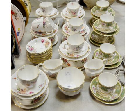 Teawares - a Royal Crown Derby Derby Posies pattern part tea service; a Staffordshire Regency pattern part tea service 