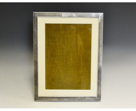 A silver photograph frame , engine turned decoration , Birmingham 1929 