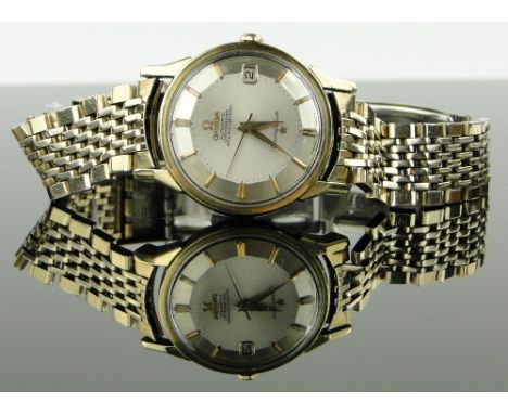 A gent's gold plated Omega Constellation automatic wristwatch,
circa 1970s, chronometer rated movement with piepan dial, case