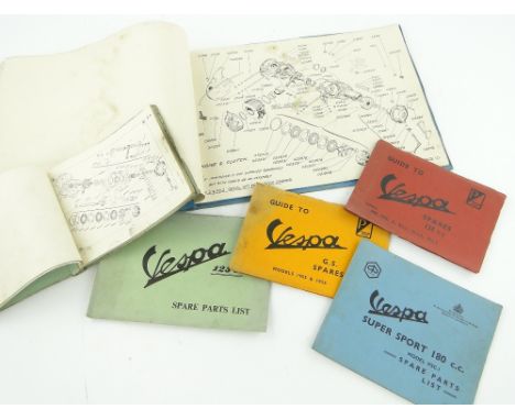 A book of Vespa engine layouts,
and various spares lists.