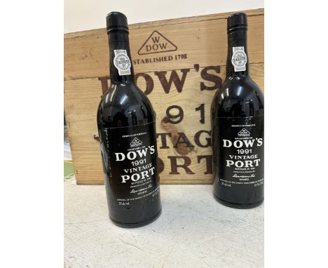Two bottles of Dows 1991 Vintage Port Location: R1 