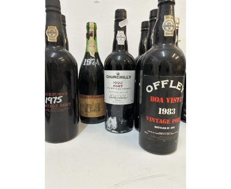 A collection of mixed ports to include Cockburns Vintage Port 1975, Fells Fine Crusted Port 1978 and Croft Vintage Port 1982 
