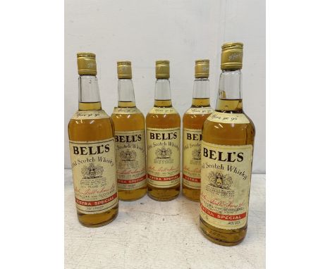 Five bottles of Bells Old Scotch Whisky A/F, 3 x 75cl, 2 x 26 2.3 fl oz Location: R7 