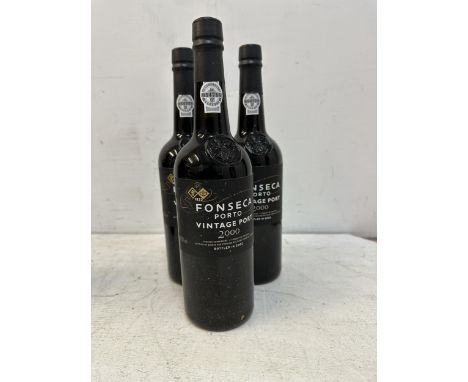 Three bottles of Fonseca vintage Port 2000 Location: R2 