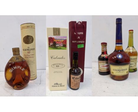 A mixed lot of spirits to include Alter Weinbrand VSOP Aus Rudesheim brandy, Courvoisier VS Cognac, Drambuie, Dimmple haig, C