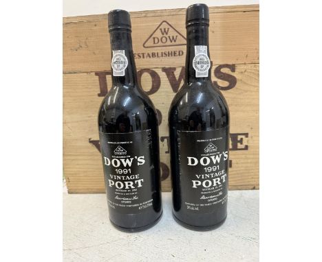 Two bottles of Dows 1991 Vintage Port Location: R2 