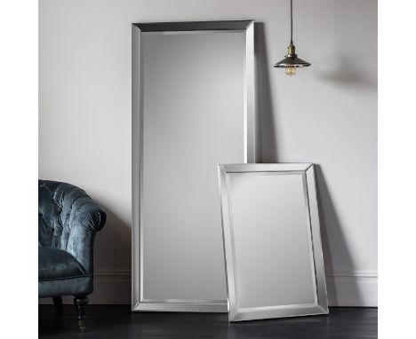 { Option of lots:  667, 668 } Luna Rectangle Euro Grey Versatile angled all bevelled mirror frame at a scale to suit any inte