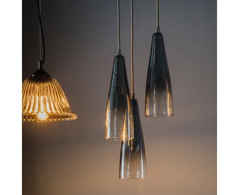 { Option of lots:  49, 49a } Hayes Pendant Light Featuring three stylish ombre effect glass shades this pendant light can be 
